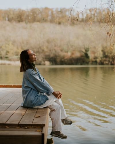 woman at ease